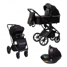 Коляска детская Peppy Tecla 3 в 1 Shadow Black Chrome Edition