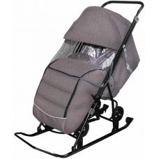 Санки коляска Galaxy Снежинка универсал 1 Лен