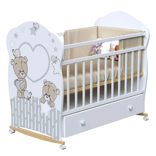 Кровать ВДК FOREVER FRIENDS (колесо-качалка, ящик) ЛДСП