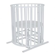 Кроватка детская INDIGO Омега New 6в1 круг-овал с поперечным маятником