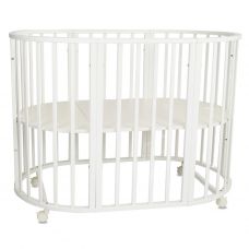 Кроватка трансформер кругло-овальная 4в1 INDIGO Омега New на колесах