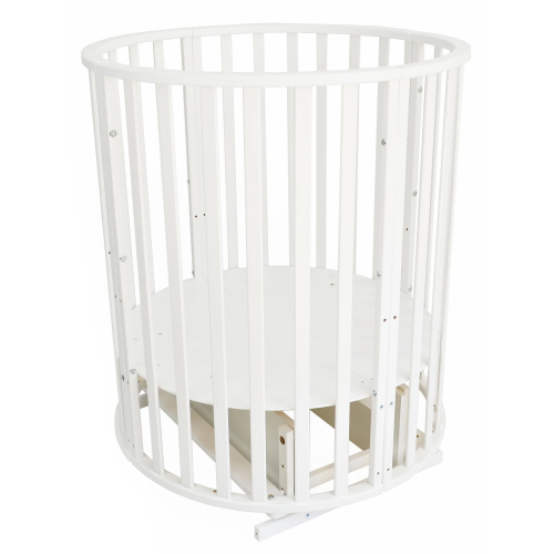 Кроватка детская INDIGO Омега New 6в1 круг-овал с поперечным маятником или на колесах