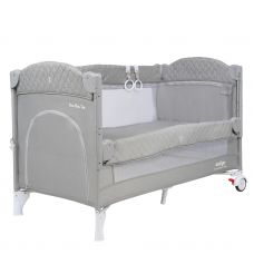 Манеж-кроватка INDIGO BON-BON TOY с подвесными игрушками (2 уровня)