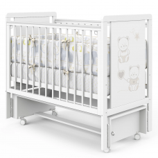 Кроватка детская Indigo Happy Friends маятник на колесах