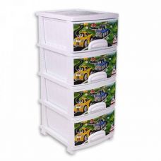 Пластиковый комод Декор Машинки КМДК-421