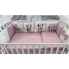 Комплект в кроватку Wellkid 17 предметов Мики пудра 