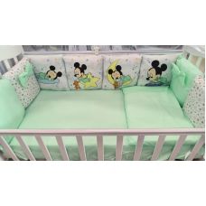 Комплект в кроватку Wellkid 17 предметов Мики мятный 