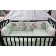 Комплект в кроватку Wellkid 17 предметов Мышонок мятный