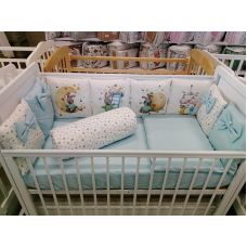 Комплект в кроватку Wellkid 17 предметов Друзья голубой