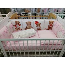 Комплект в кроватку Wellkid 17 предметов Love розовый