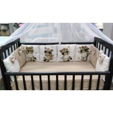 Комплект в кроватку Wellkid 17 предметов Енотик с короной бежевый