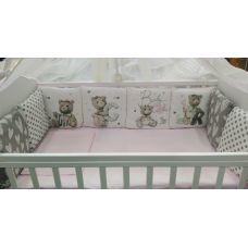 Комплект в кроватку Wellkid 17 предметов Girl розовый